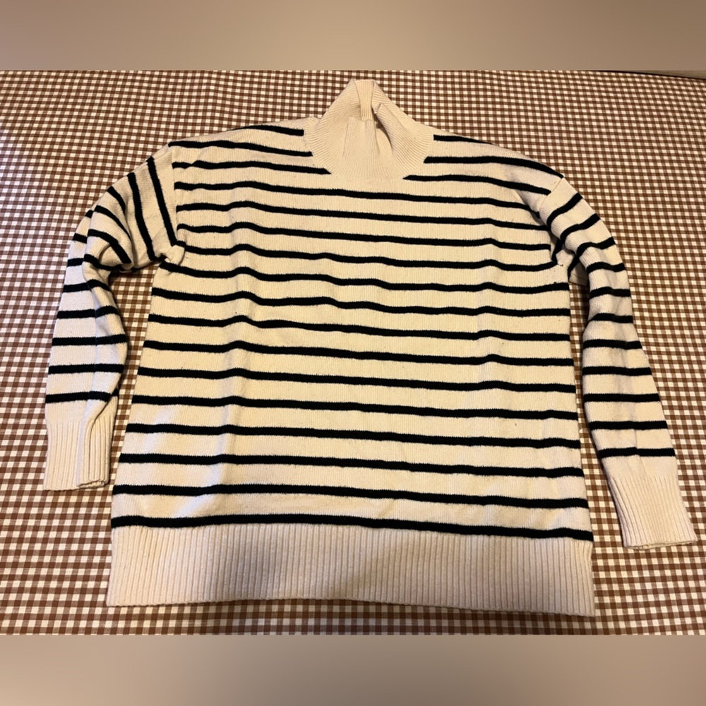 Banana Republic Cream and Black Knit Sweater
